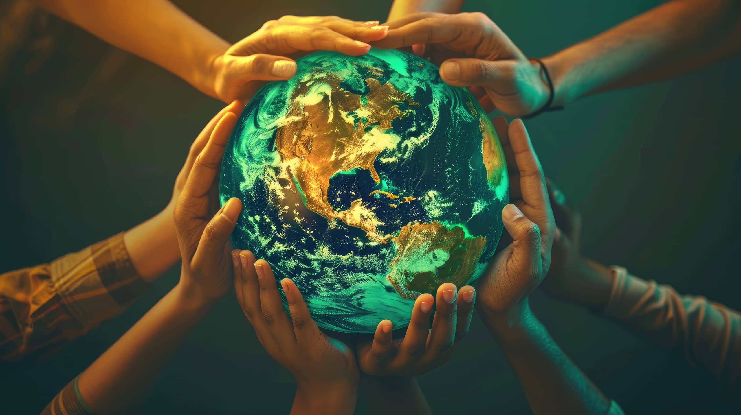 mãos segurando um globo terrestre, transmitindo a ideia de como atrair e maximizar o financiamento para projetos sociais.