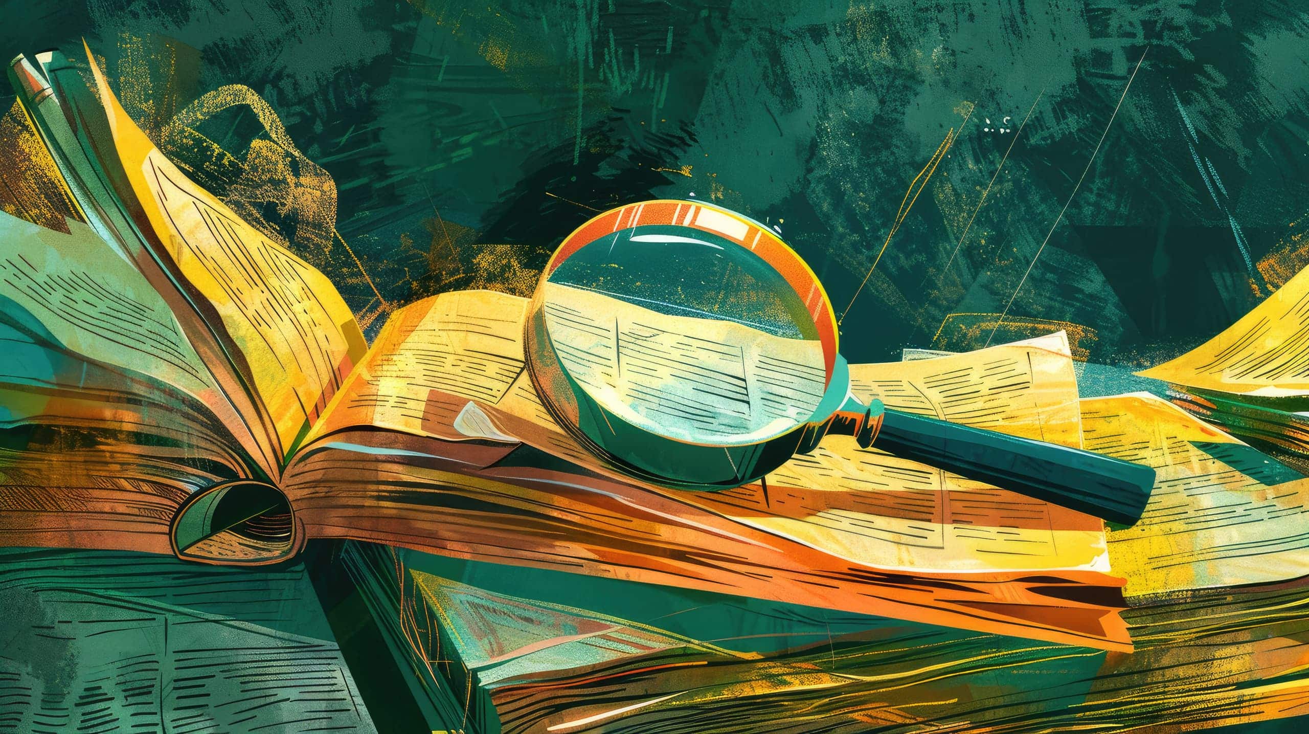 uma lupa destacando detalhes em relatórios financeiros e recibos, simbolizando o processo de auditoria e monitoramento realizado pelas ONGs para prevenir fraudes e garantir transparência.