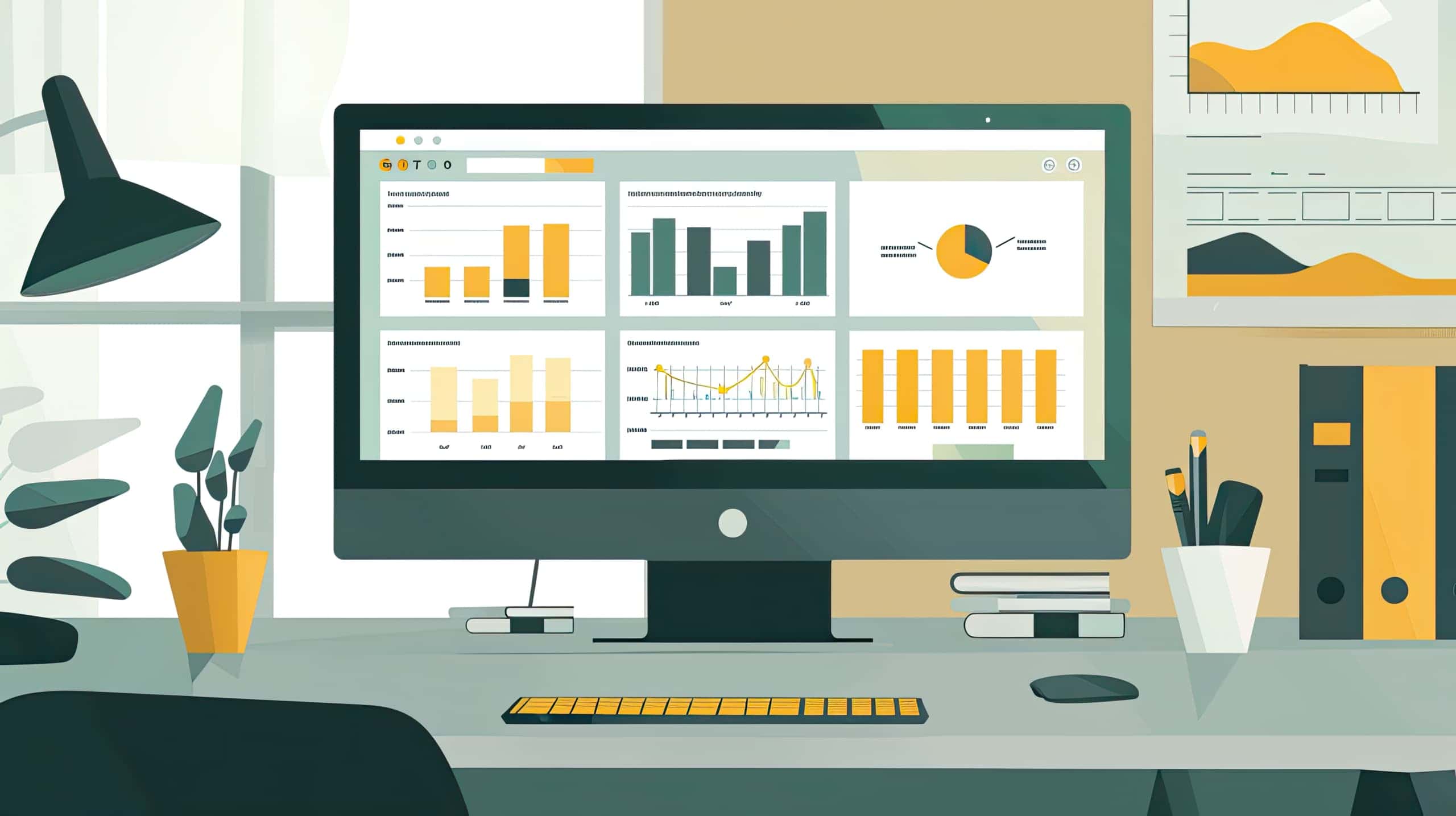 a tela de um computador ou tablet com o dashboard de um software financeiro em uso, exibindo gráficos, relatórios e indicadores de desempenho financeiro. Isso destaca as funcionalidades e benefícios do software de gestão financeira para ONGs.