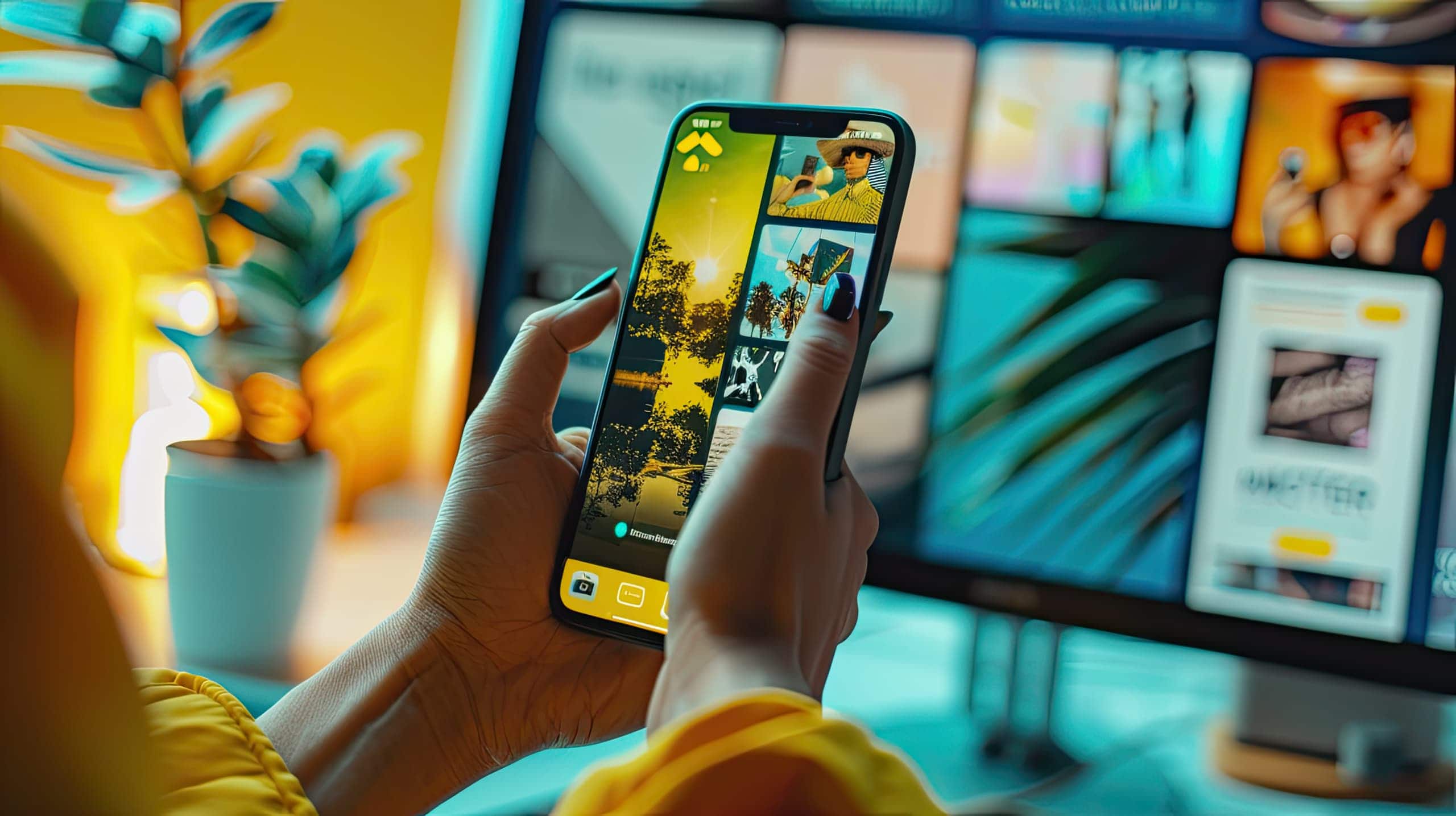 um computador ou smartphone exibindo postagens em redes sociais promovendo o evento, destacando o alcance e o engajamento das redes sociais.
