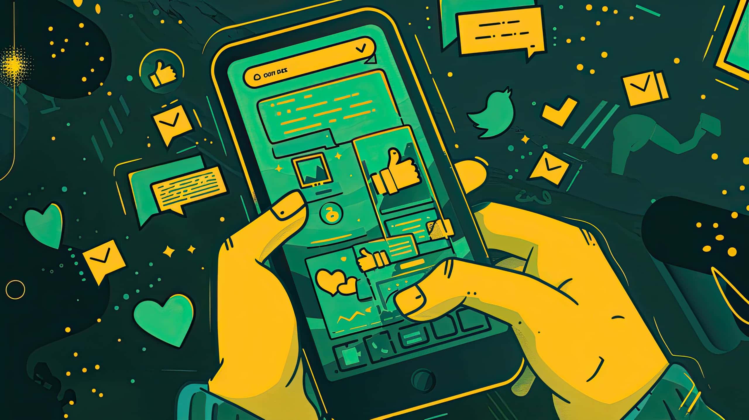uma tela de smartphone exibindo uma postagem de um influenciador promovendo uma causa social nas redes sociais, para enfatizar o engajamento e a amplificação da mensagem através uso de influenciadores em causas sociais.