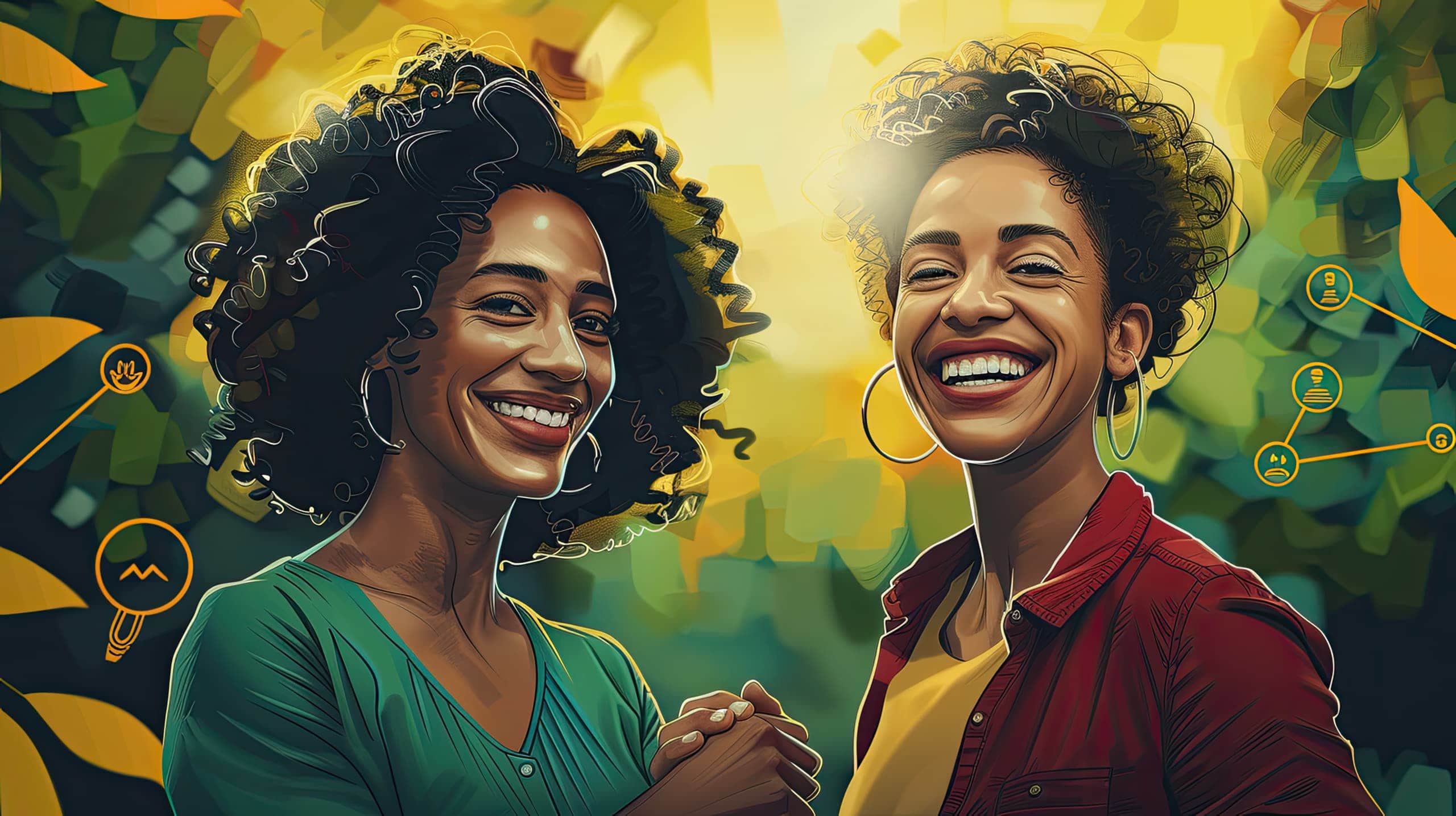 Duas pessoas se cumprimentando em um aperto de mãos firme, com um fundo sutil de gráficos financeiros e ícones de impacto social, representando a construção de confiança entre ONGs e investidores/doadores.