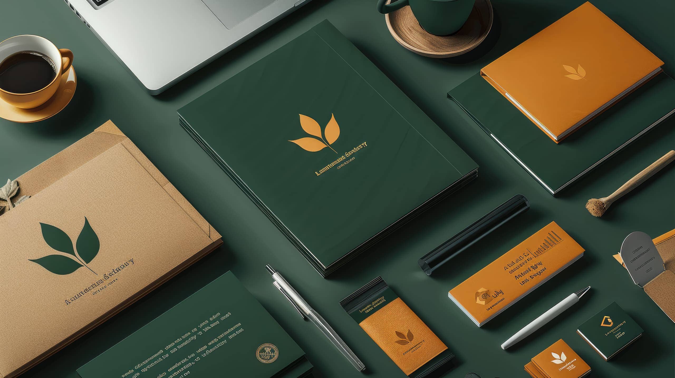o processo de criação de um logotipo para uma ONG, inclua cartões de visita e materiais impressos, simbolizando a importância de uma identidade visual consistente.