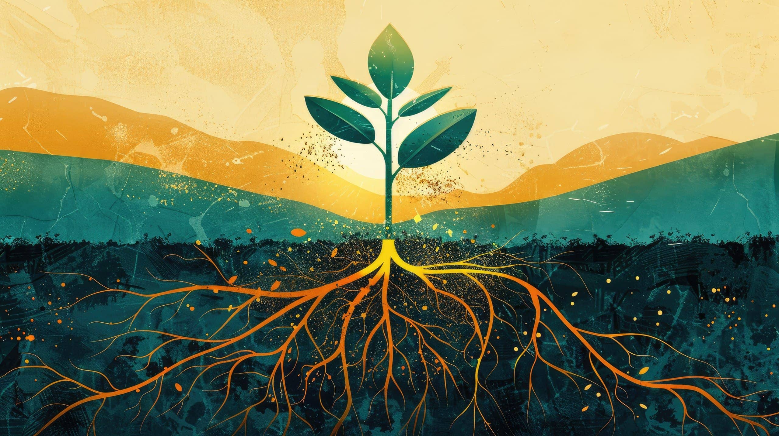 uma planta crescendo de forma saudável e robusta, transmitindo a ideia de crescimento e desenvolvimento para organizações sem fins lucrativos.