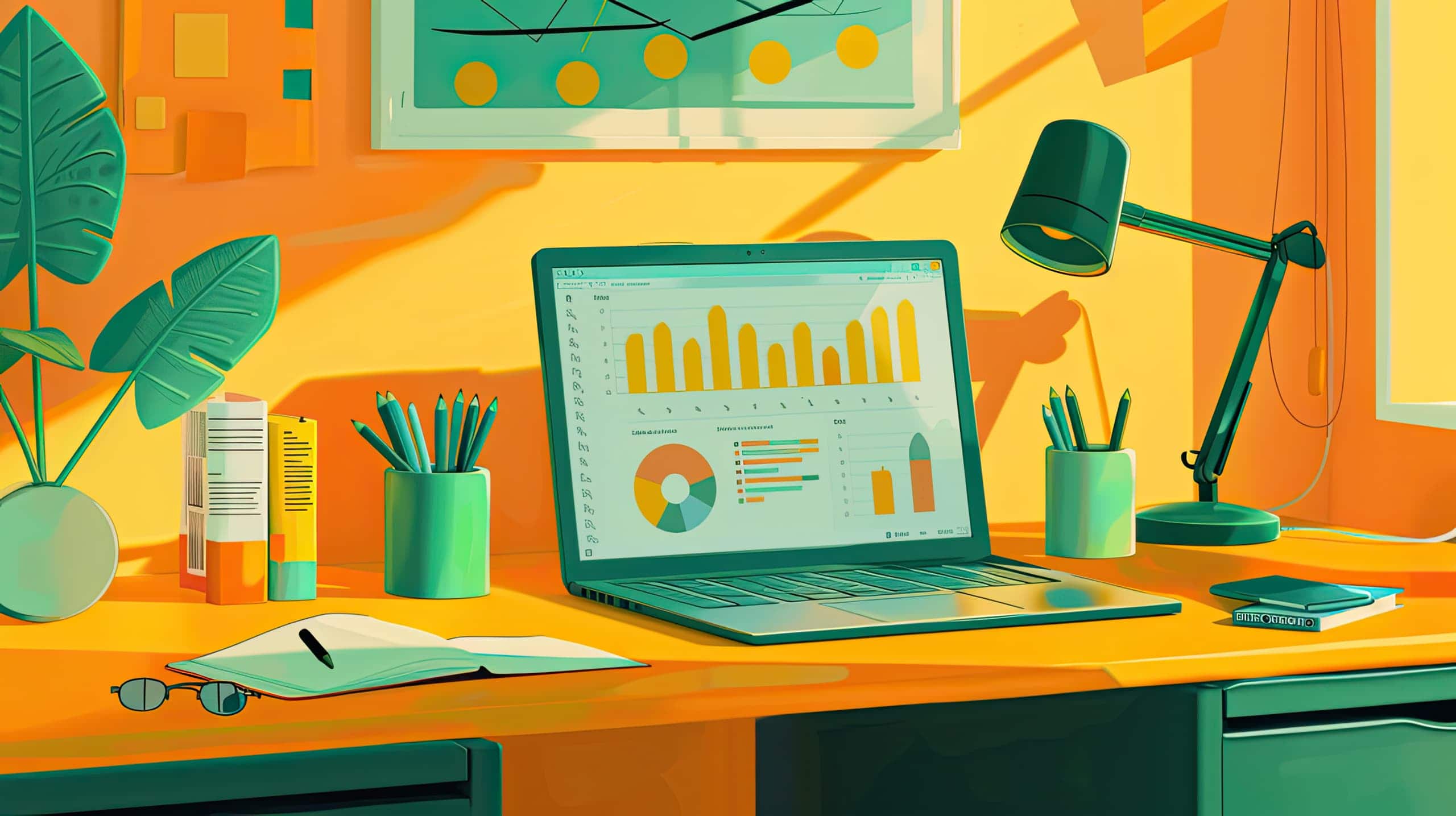 um laptop com gráficos de crescimento de tráfego e otimização de mecanismos de busca (SEO) para websites de Ongs, transmitindo a ideia de maximizar o impacto online e alcançar um público mais amplo por meio de estratégias de SEO.